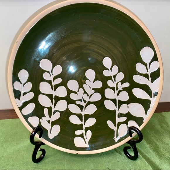 NWT Mud Pie Green Leaf Stoneware set of 4 Salad Plates - Picture 2 of 4